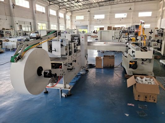 접는 종이 수건 28-32gsm*1ply 얼굴 조직 생산 라인 200mm 접는 크기 및 380V / 50Hz 전원 공급